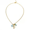 Theia Jewlery Accessories The Gold Plated Charm Clover Necklace In White
