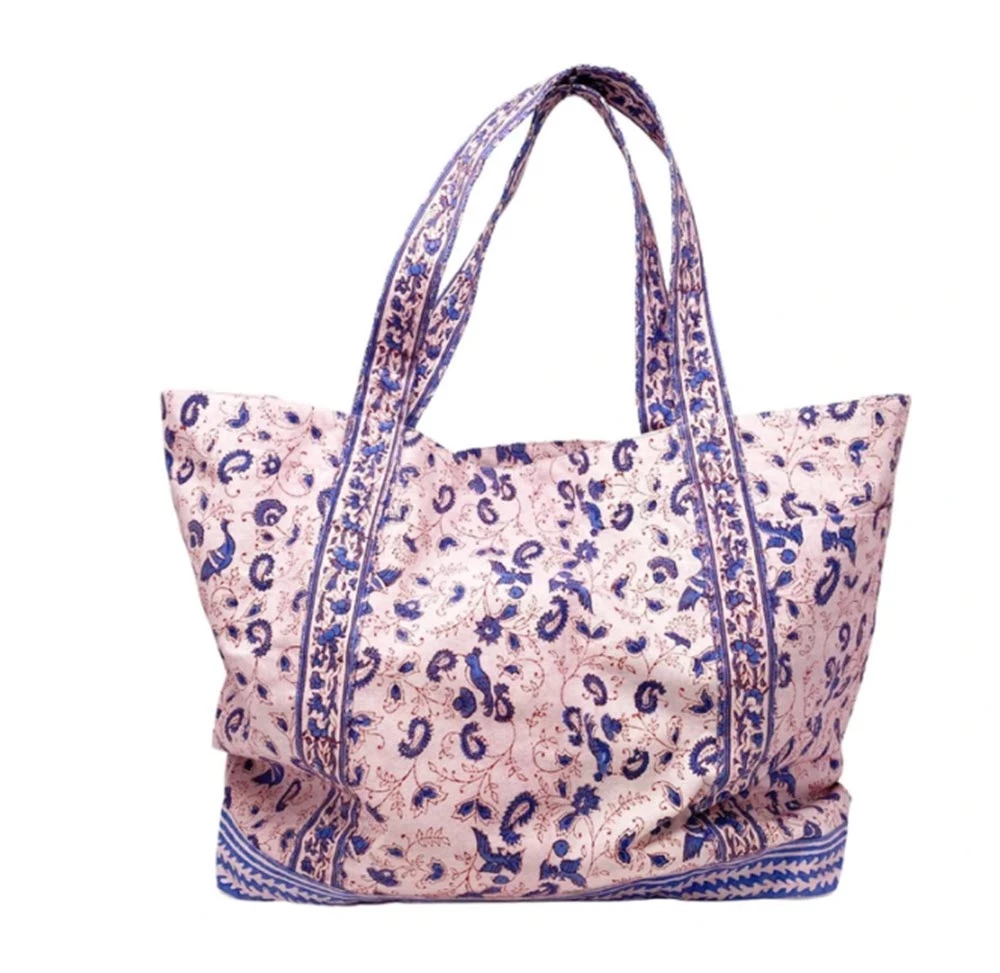 BELL The Large Beach Bag In Pink Blue Handbags 1 BELL The Large Beach Bag In Pink Blue Handbags