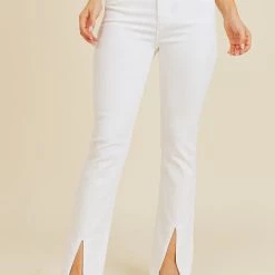 Just Black The Front Slit Flare In Optic White