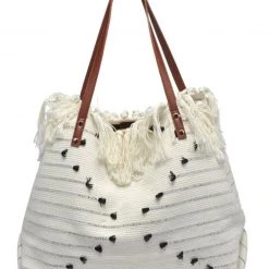 Urban Expressions Handbags The Cammie Tote In White Stripe