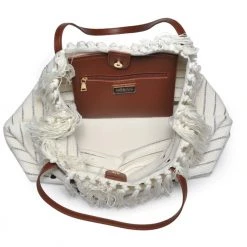 Urban Expressions Handbags The Cammie Tote In White Stripe