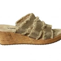 Vaneli Shoes The Three Band Chain Cork Slide In Natural Silver Gold