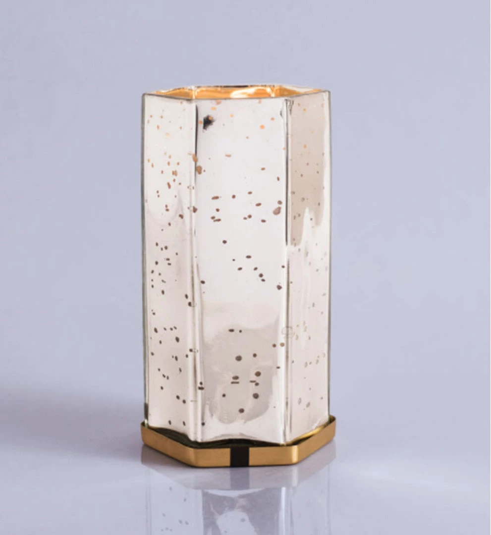 Capri Blue The Large Volcano Mercury Glass Candle In Silver Gold Accessories 1 Capri Blue The Large Volcano Mercury Glass Candle In Silver Gold Accessories