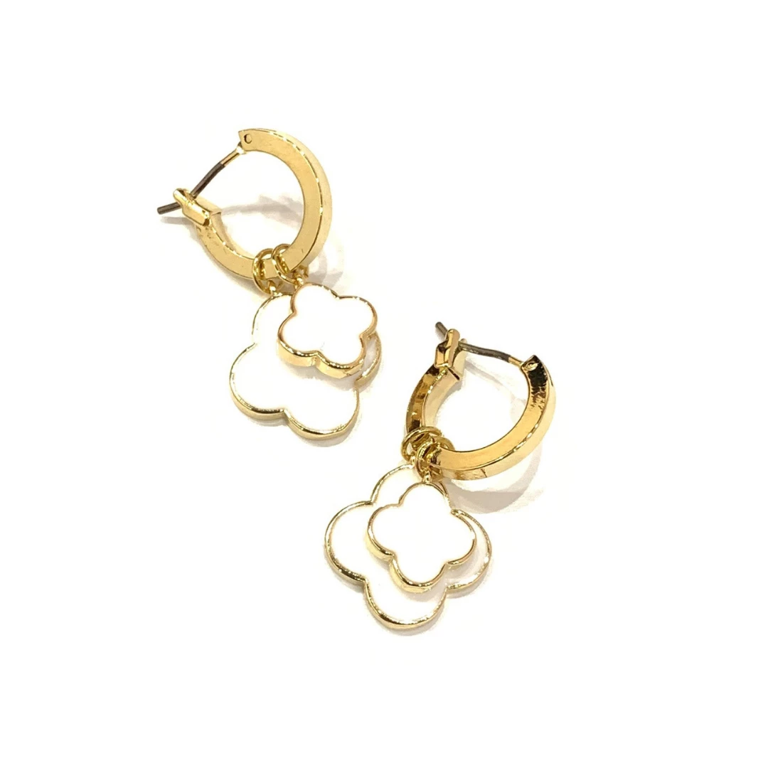 Theia Jewlery The Huggee Double Enamel Clover Earrings 4 Theia Jewlery The Huggee Double Enamel Clover Earrings