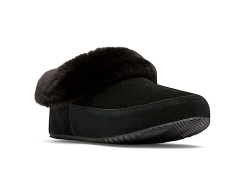 Sorel The Faux Fur Trim Slippers In Black 1 Sorel The Faux Fur Trim Slippers In Black