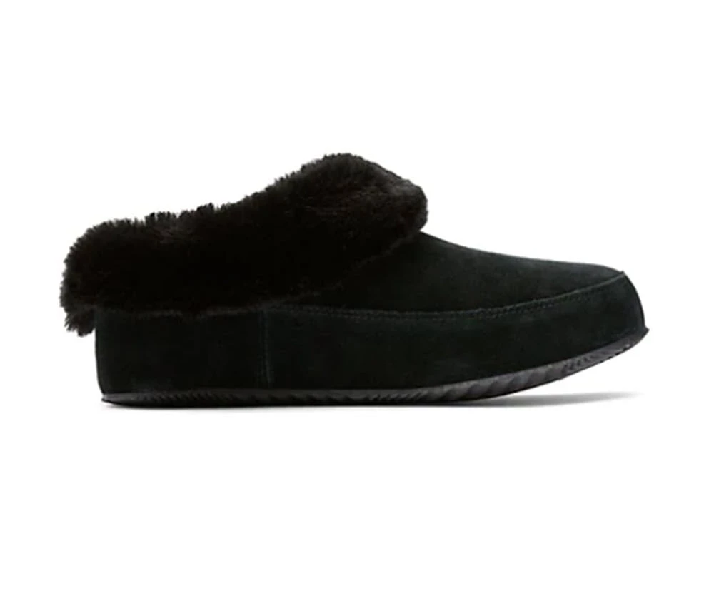 Sorel The Faux Fur Trim Slippers In Black 2 Sorel The Faux Fur Trim Slippers In Black