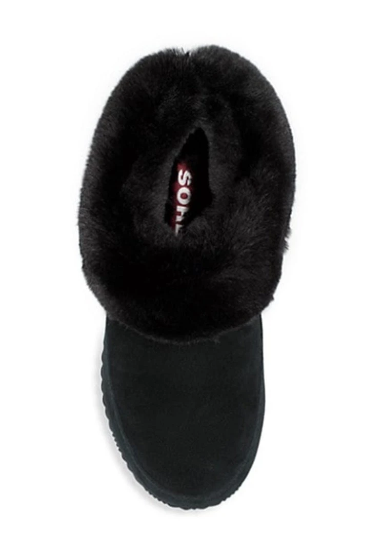 Sorel The Faux Fur Trim Slippers In Black 3 Sorel The Faux Fur Trim Slippers In Black