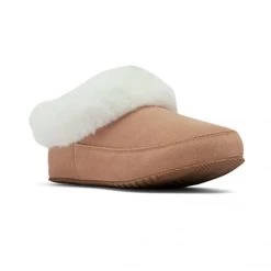 Sorel The Faux Fur Trim Slippers In Natural