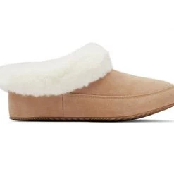 Sorel The Faux Fur Trim Slippers In Natural