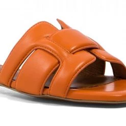 Bibi Lou Shoes The Low Heel Interlock Slide In Orange