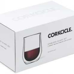 Corkcicle The Stemless Insulated Glass 2 Pc Boxed Set In Clear Accessories