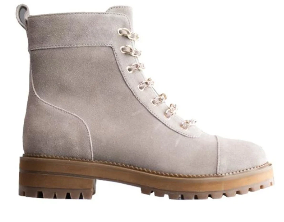 Cecelia The Chain Lace Combat Boot In Grey Shoes 1 Cecelia The Chain Lace Combat Boot In Grey Shoes