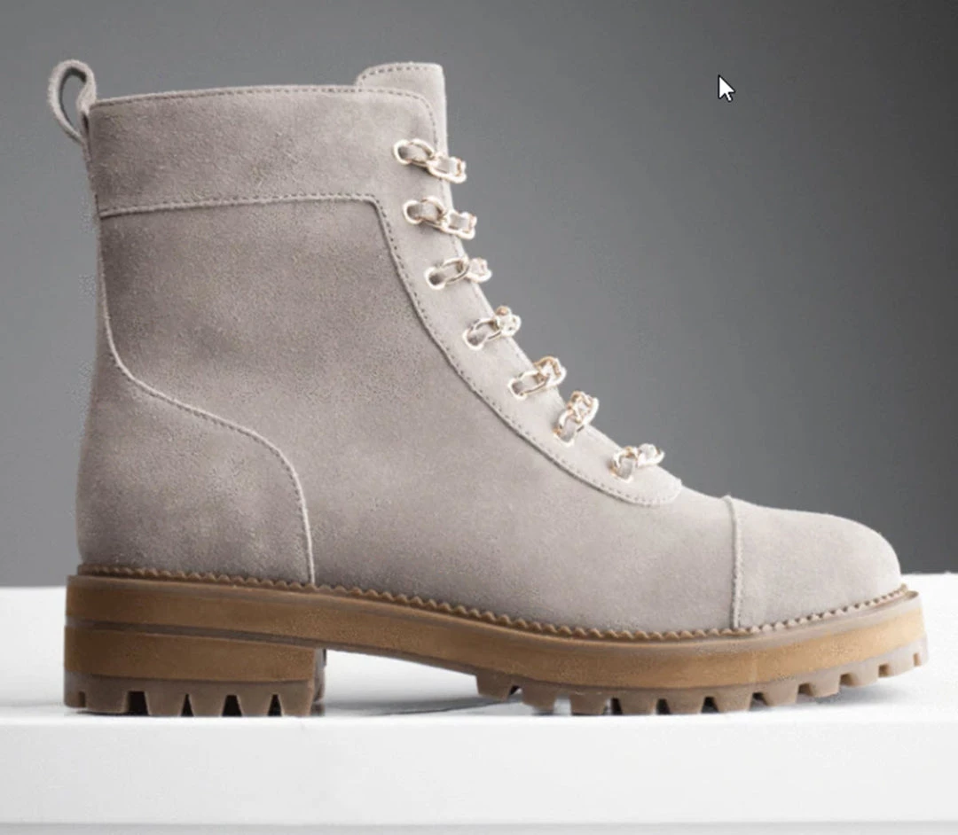 Cecelia The Chain Lace Combat Boot In Grey Shoes 2 Cecelia The Chain Lace Combat Boot In Grey Shoes