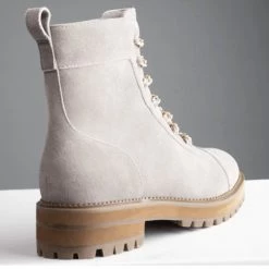 Cecelia The Chain Lace Combat Boot In Grey Shoes 5 Cecelia The Chain Lace Combat Boot In Grey Shoes