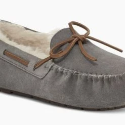 Ugg Shoes The Dakota Lace Moccasin Slipper In Pewter