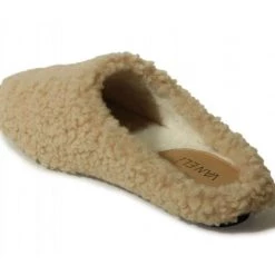 Vaneli The Faux Fur Slipper In Beige Shoes