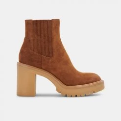 Dolce Vita Shoes The Waterproof Lug Sole Gored Bootie In Camel
