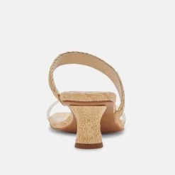 Dolce Vita The Mid Heel Asymmetrical Sandal In Crystal Vinyl Shoes