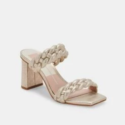 Dolce Vita The Braided Strap Sandal In Light Gold