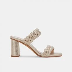 Dolce Vita The Braided Strap Sandal In Light Gold