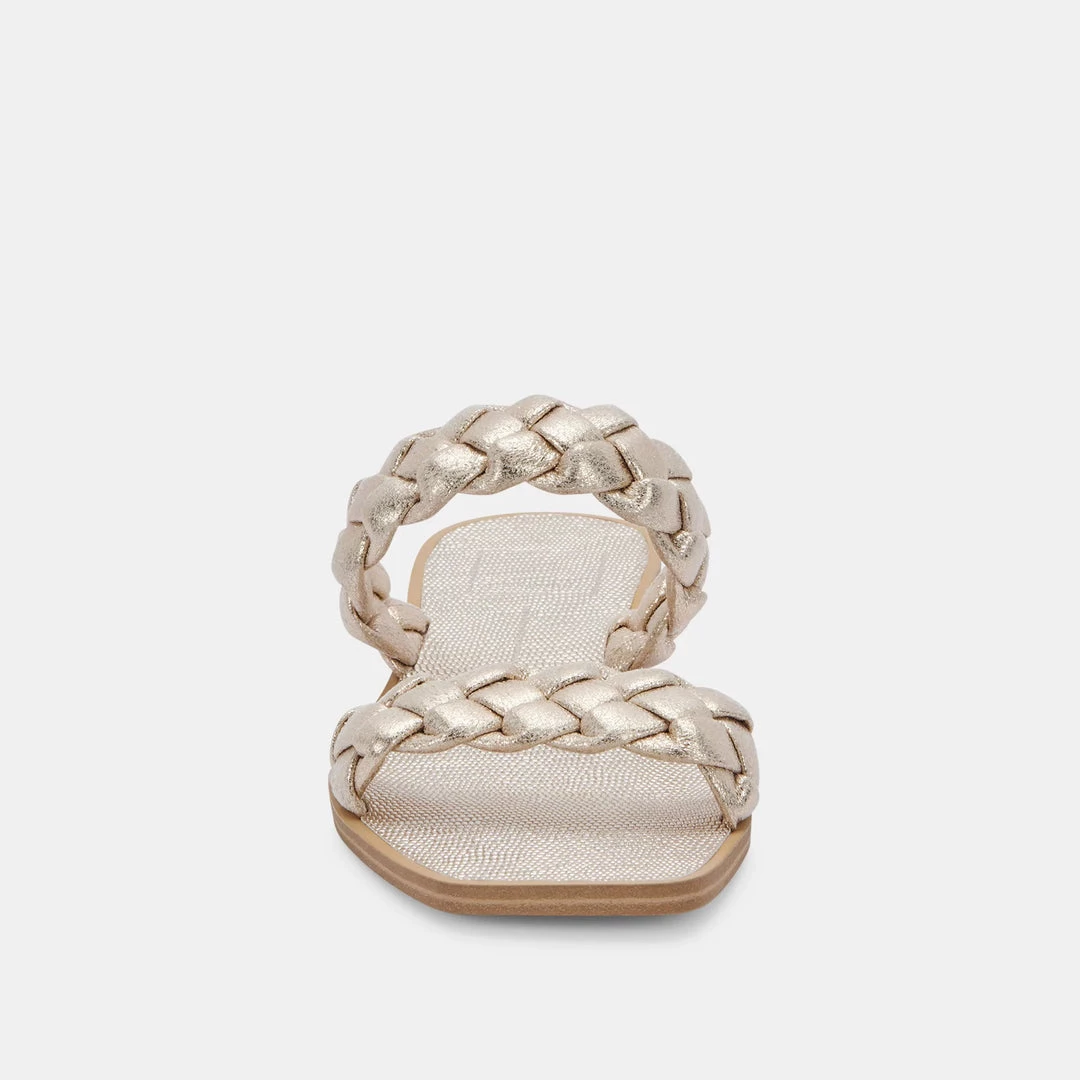 Dolce Vita The Flat Braided Sandal In Light Gold 4 Dolce Vita The Flat Braided Sandal In Light Gold