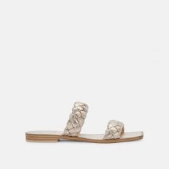 Dolce Vita The Flat Braided Sandal In Light Gold
