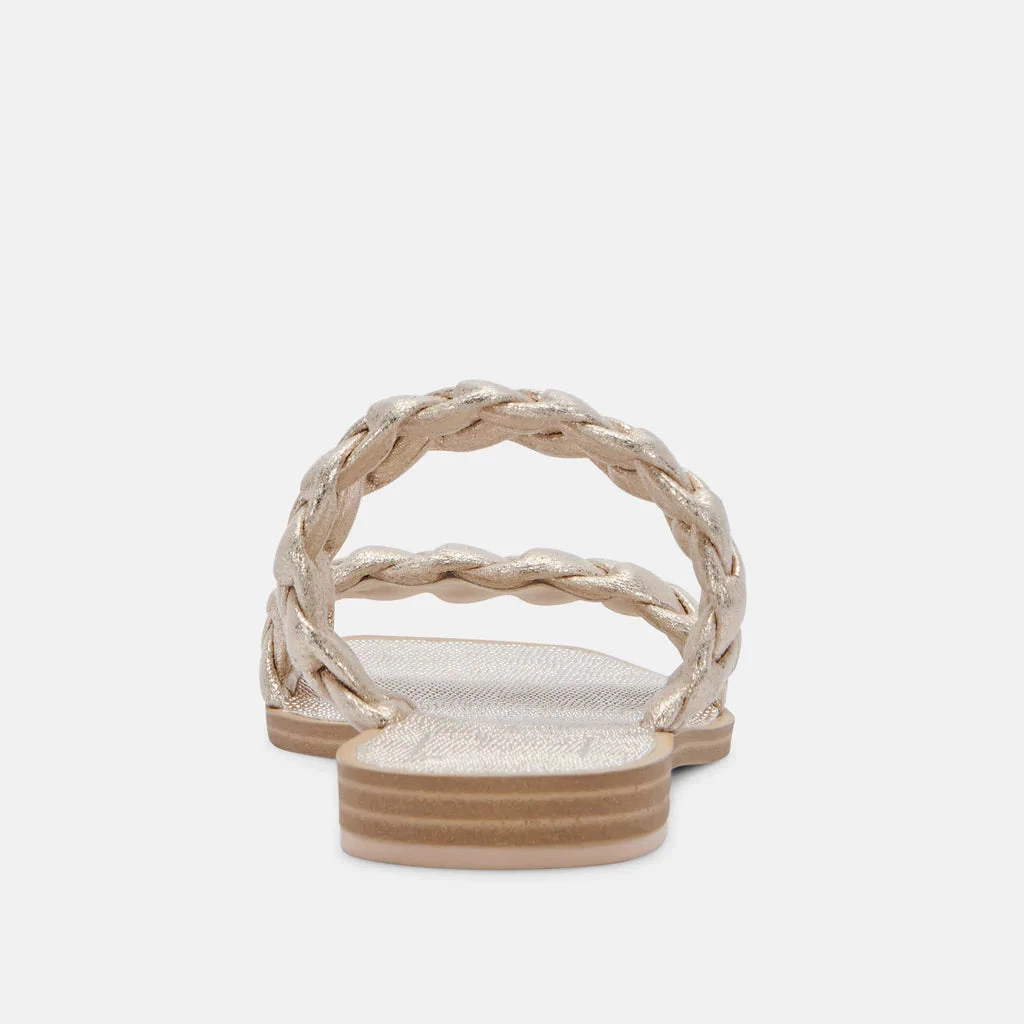 Dolce Vita The Flat Braided Sandal In Light Gold 3 Dolce Vita The Flat Braided Sandal In Light Gold