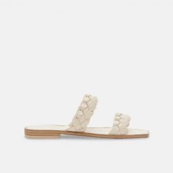 Dolce Vita The Flat Braided Sandal In Ivory