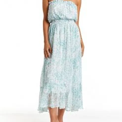 Drew Contemporary Clothing The Smock Floral Maxi In Mint