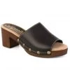 Californians Shoes The Open Toe Mid Heel Clog In Black