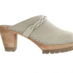 Mia The Clog With Braid Detail In Taupe