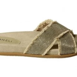 Vaneli Shoes The Chain X Band Sandal In Natural Silver