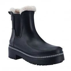 Marc Fisher The Faux Fur Lined Rain Boot In Black