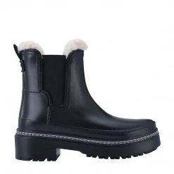 Marc Fisher The Faux Fur Lined Rain Boot In Black