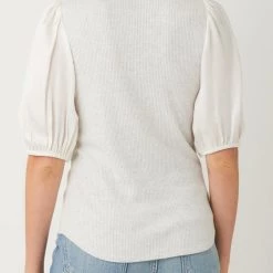 Fifteen Twenty The Contrast Elbow Sleeve Top In Heather Contemporary Clothing