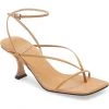 Jeffrey Campbell The Mid Sabrina Heel Strap Thong Sandal In Nude