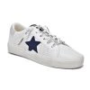 Vintage Havana Shoes The Star Perforated Lace Sneaker In White Navy