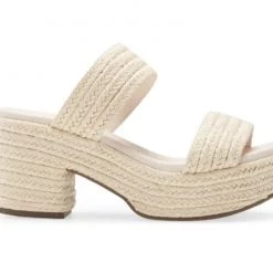 Chocolat Blu Shoes The Jute Wrapped Two Band Platform Slide In Natural