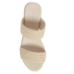 Chocolat Blu Shoes The Jute Wrapped Two Band Platform Slide In Natural