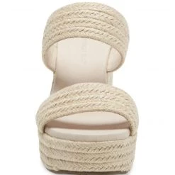 Chocolat Blu Shoes The Jute Wrapped Two Band Platform Slide In Natural