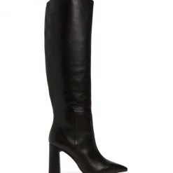 Steve Madden The Tall Dress Boot With Mid Stack Heel In Black