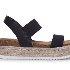 Steve Madden Shoes The Two Band Platform Espadrille In Black