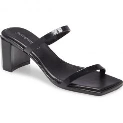 Jeffrey Campbell The Two Band Mid Heel Eva Sandal In Black