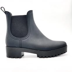 Jeffrey Campbell The Lug Bottom Double Gore Rain Bootie In Matte Black Shoes