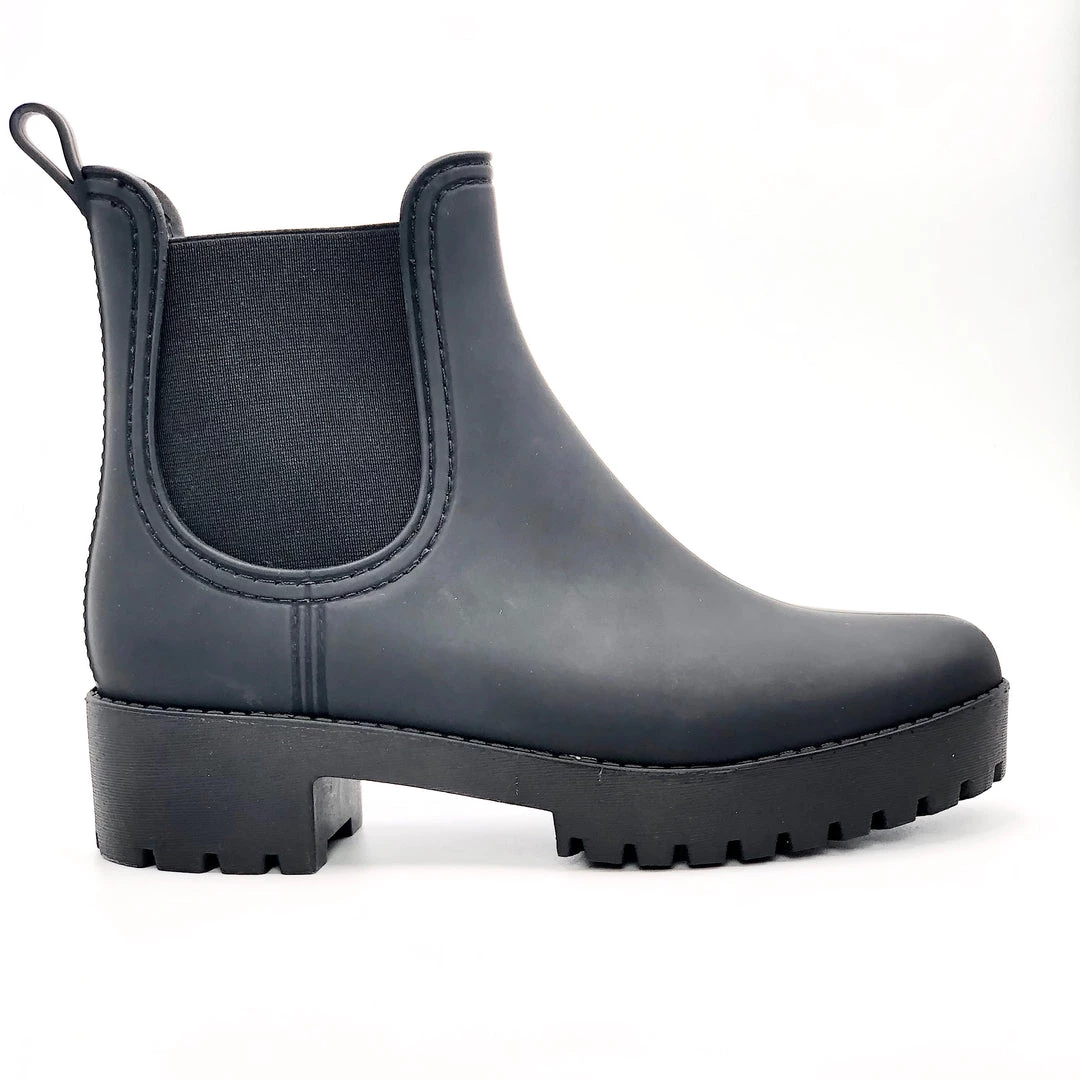 Jeffrey Campbell The Lug Bottom Double Gore Rain Bootie In Matte Black Shoes 2 Jeffrey Campbell The Lug Bottom Double Gore Rain Bootie In Matte Black Shoes