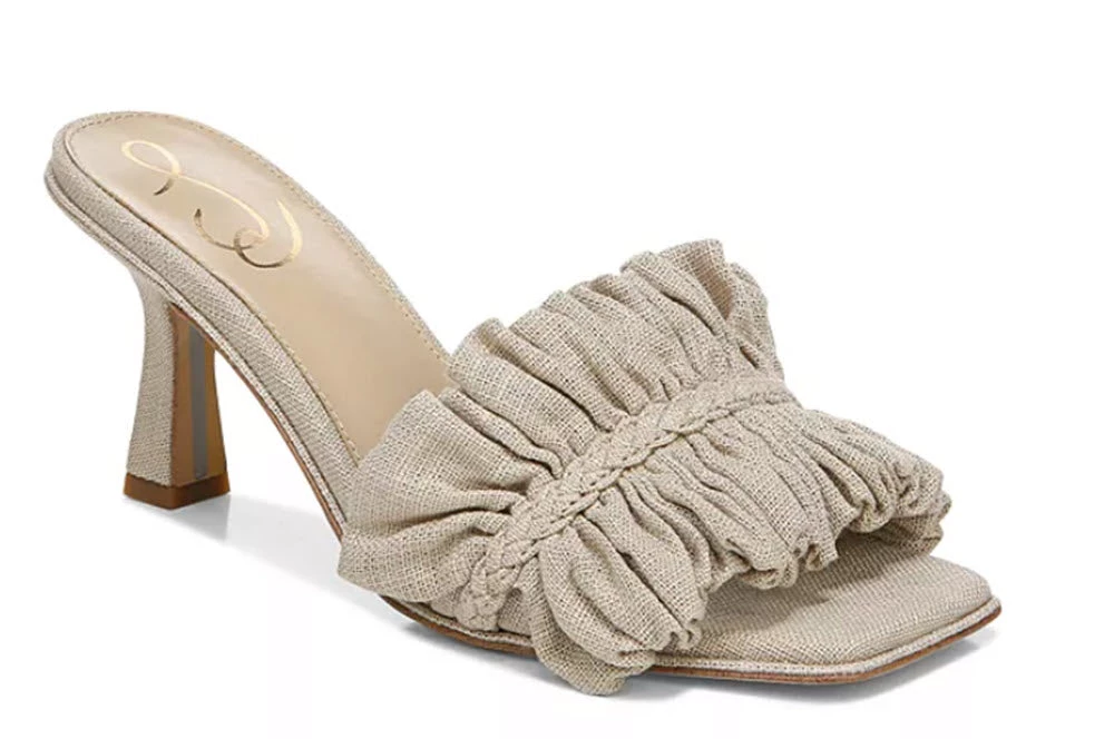 Sam Edelman Shoes The Mid Sabrina Rouched Heel Slide 1 Sam Edelman Shoes The Mid Sabrina Rouched Heel Slide