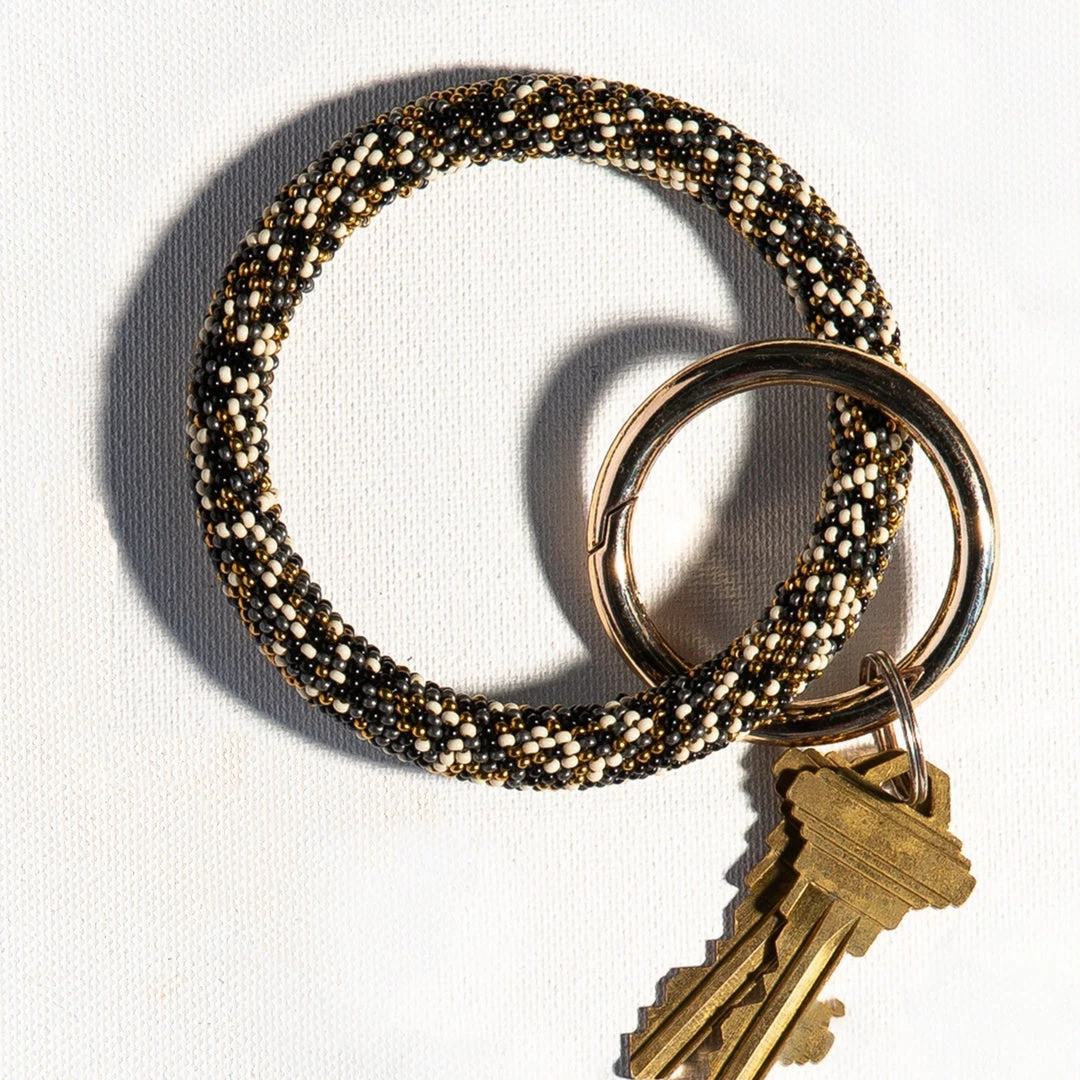 Ink And Alloy The Seed Bead Keyring In Black Confetti Accessories 1 Ink And Alloy The Seed Bead Keyring In Black Confetti Accessories