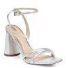 Sam Edelman Shoes The Square Toe High Heel Sandal In Silver