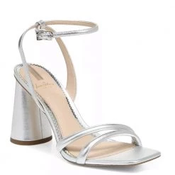 Sam Edelman Shoes The Square Toe High Heel Sandal In Silver