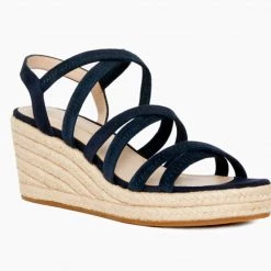Pelle Moda The Elastic Strap Mid Espadrille Sandal Shoes